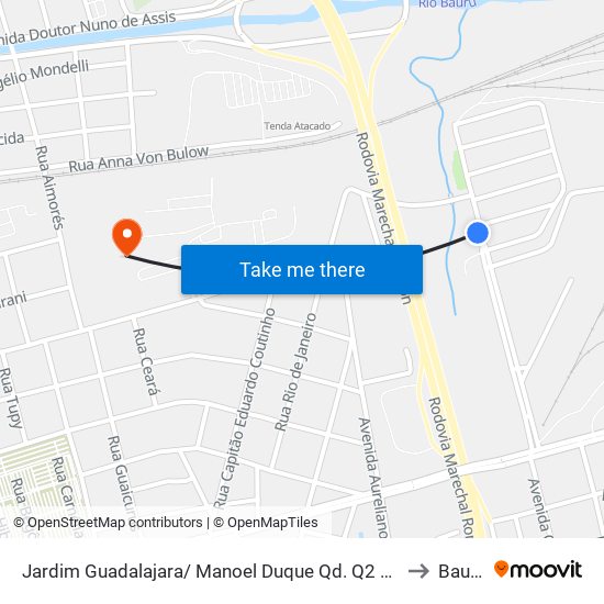 Jardim Guadalajara/ Manoel Duque Qd. Q2 Par to Bauru map