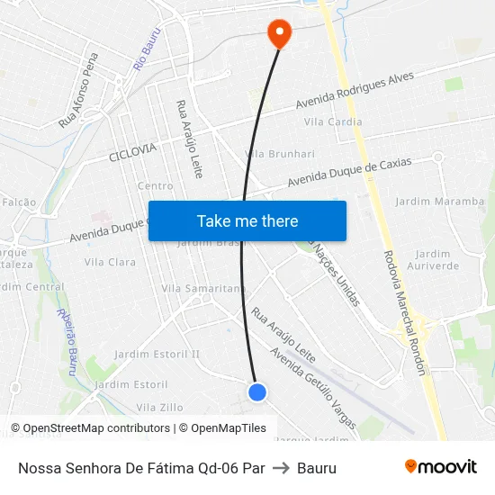 Nossa Senhora De Fátima Qd-06 Par to Bauru map