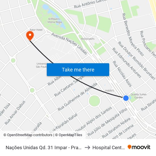 Nações Unidas Qd. 31  Impar - Praça Da Paz to Hospital Centrinho map