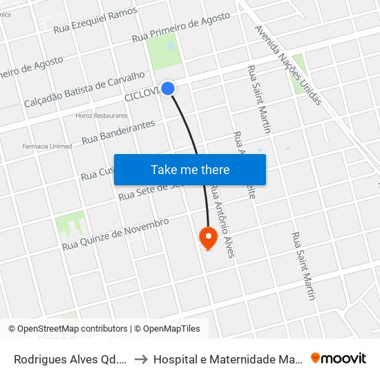 Rodrigues Alves Qd.10 Par to Hospital e Maternidade Maria José map