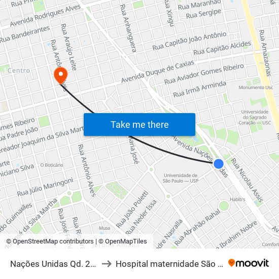 Nações Unidas Qd. 26 Par to Hospital maternidade São Lucas map