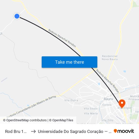 Rod Bru 15 H to Universidade Do Sagrado Coração — Usc map