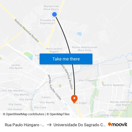 Rua Paulo Húngaro - Qd. 09 Par to Universidade Do Sagrado Coração — Usc map