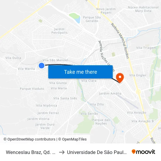 Wenceslau Braz, Qd. 18 Par to Universidade De São Paulo — Usp map