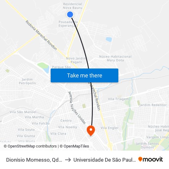 Dionísio Momesso, Qd. 02 Par to Universidade De São Paulo — Usp map