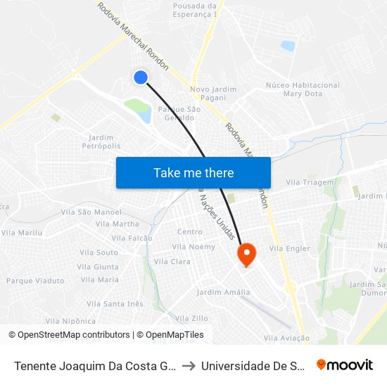 Tenente Joaquim Da Costa Guimarães, Qd. 03 Par to Universidade De São Paulo — Usp map