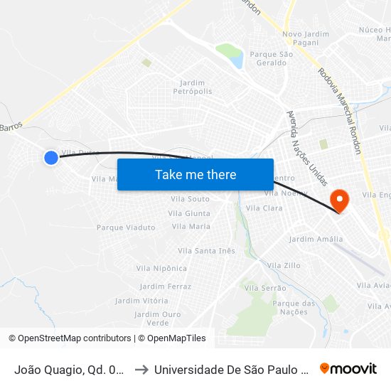 João Quagio, Qd. 09 Par to Universidade De São Paulo — Usp map