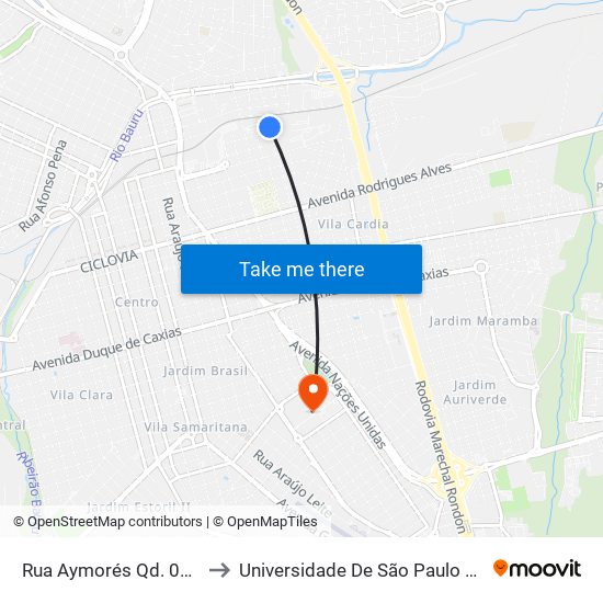 Rua Aymorés Qd. 05 Par to Universidade De São Paulo — Usp map