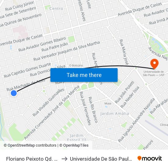 Floriano Peixoto Qd. 12 Par to Universidade De São Paulo — Usp map