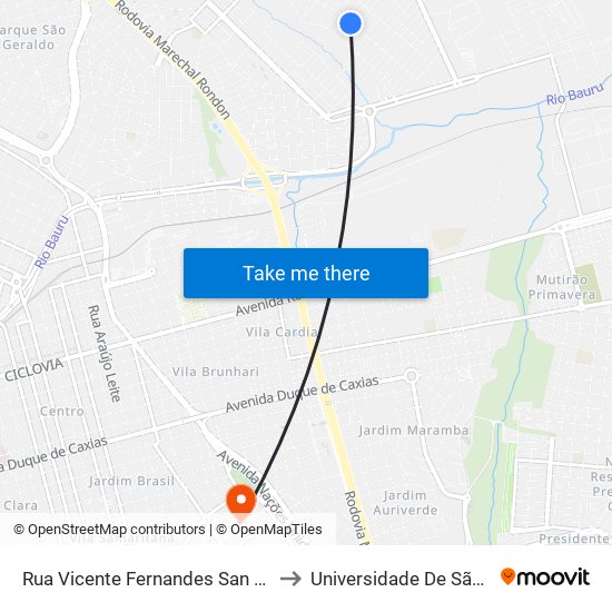Rua Vicente Fernandes San Romão Qd. 13 Par to Universidade De São Paulo — Usp map
