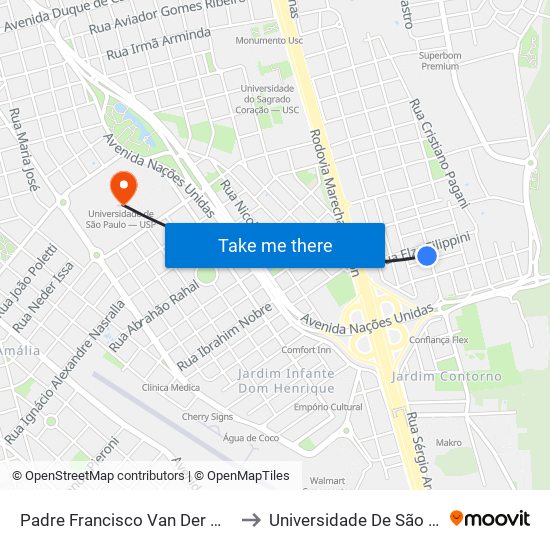 Padre Francisco Van Der Maas Qd-12 Par to Universidade De São Paulo — Usp map