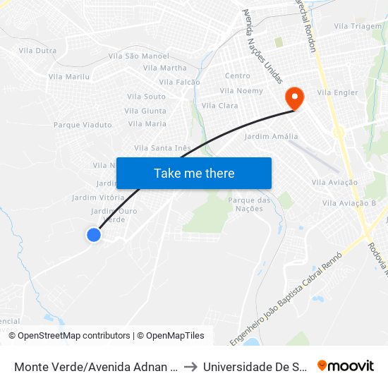 Monte Verde/Avenida Adnan Shahateet Qd. 08 Par to Universidade De São Paulo — Usp map