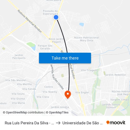 Rua Luís Pereira Da Silva - Qd. 03 Ímpar to Universidade De São Paulo — Usp map