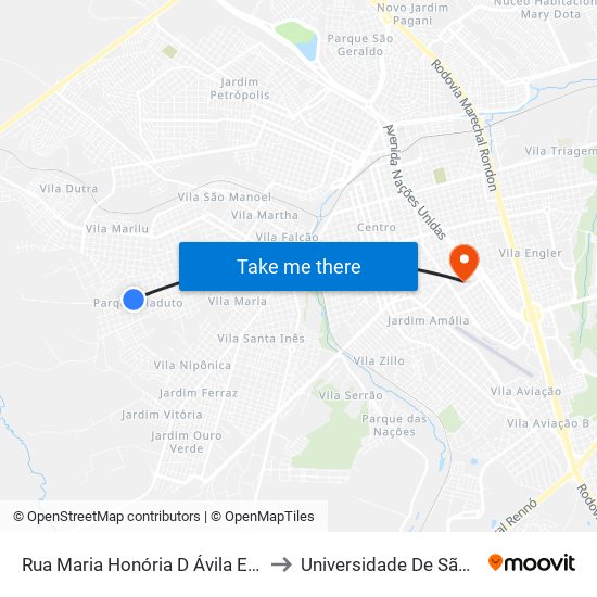 Rua Maria Honória D Ávila Engler - Qd. 04 Par to Universidade De São Paulo — Usp map