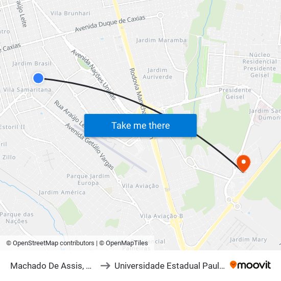 Machado De Assis, Qd. 15 Par to Universidade Estadual Paulista - Unesp map