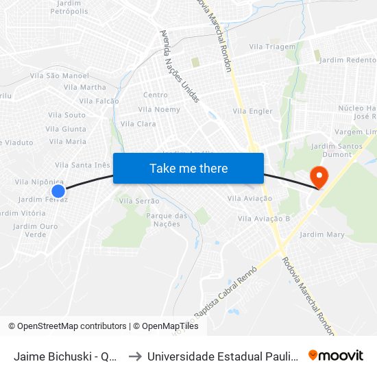 Jaime Bichuski - Qd. 03 Par to Universidade Estadual Paulista - Unesp map