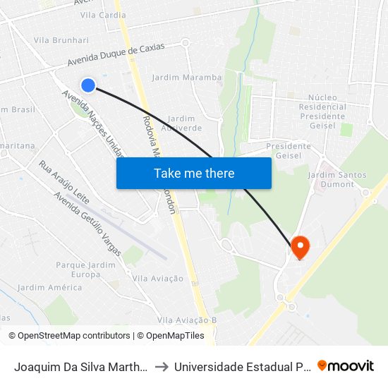 Joaquim Da Silva Martha Qd. 27 Impar to Universidade Estadual Paulista - Unesp map