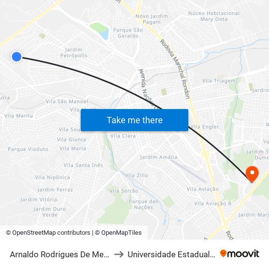 Arnaldo Rodrigues De Menezes Qd 17 Impar to Universidade Estadual Paulista - Unesp map