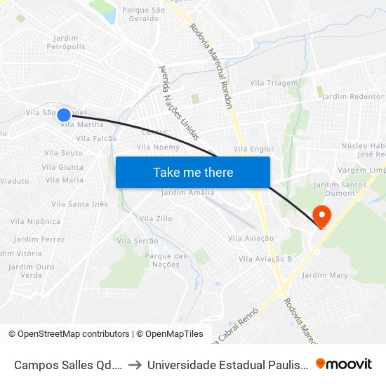Campos Salles Qd. 13 Par to Universidade Estadual Paulista - Unesp map