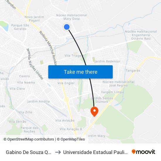 Gabino De Souza Qd-03 Par to Universidade Estadual Paulista - Unesp map