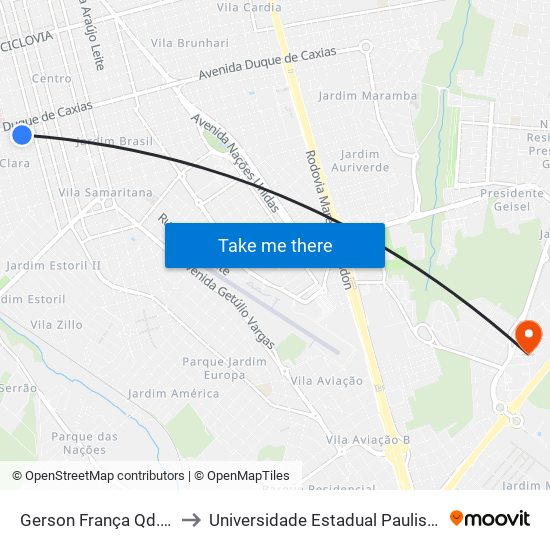 Gerson França Qd. 10 Par to Universidade Estadual Paulista - Unesp map