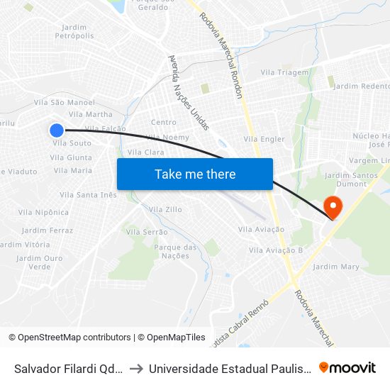 Salvador Filardi Qd.04 Par to Universidade Estadual Paulista - Unesp map