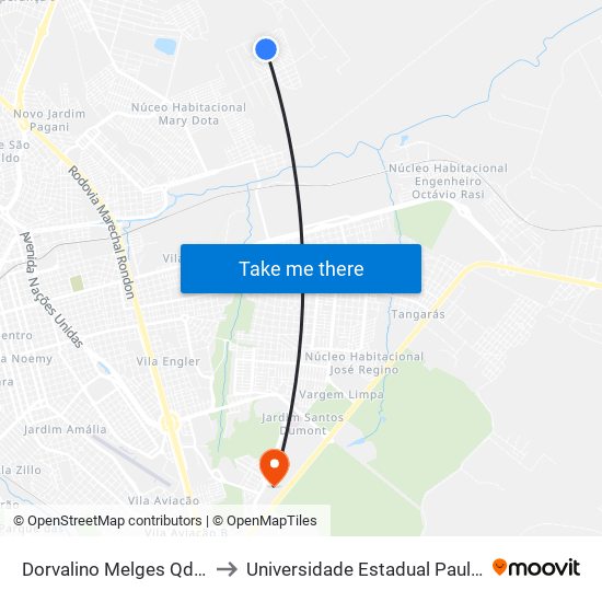 Dorvalino Melges Qd-09 Impar to Universidade Estadual Paulista - Unesp map