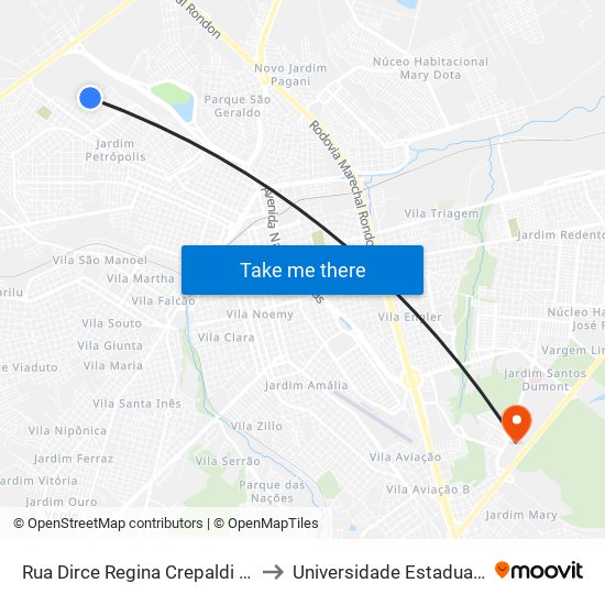 Rua Dirce Regina Crepaldi Negrato - Qd. 04 Par to Universidade Estadual Paulista - Unesp map