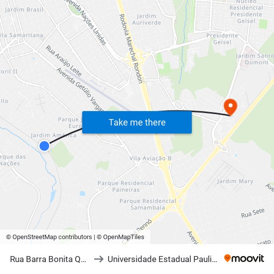 Rua Barra Bonita Qd. 06 Par to Universidade Estadual Paulista - Unesp map