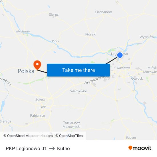 PKP Legionowo 01 to Kutno map