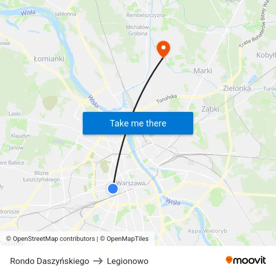 Rondo Daszyńskiego to Legionowo map