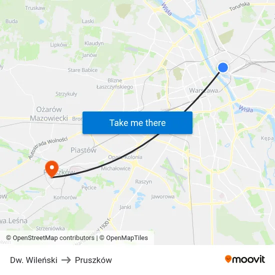 Dw. Wileński to Pruszków map