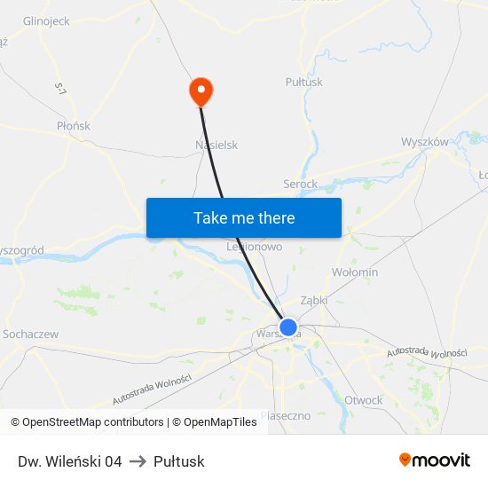 Dw. Wileński 04 to Pułtusk map