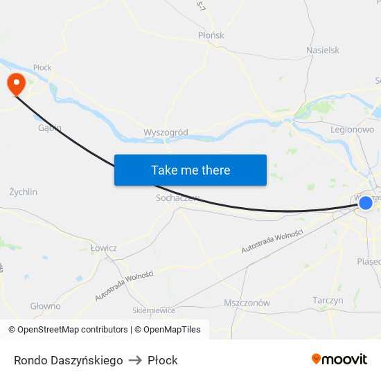 Rondo Daszyńskiego to Płock map