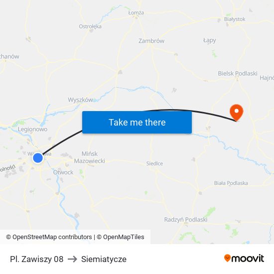 Pl. Zawiszy 08 to Siemiatycze map