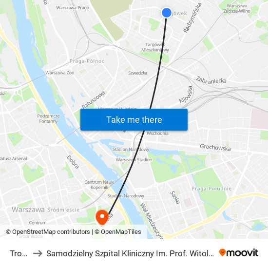 Trocka to Samodzielny Szpital Kliniczny Im. Prof. Witolda Orłowskiego map