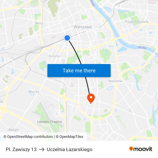 Pl. Zawiszy 13 to Uczelnia Łazarskiego map