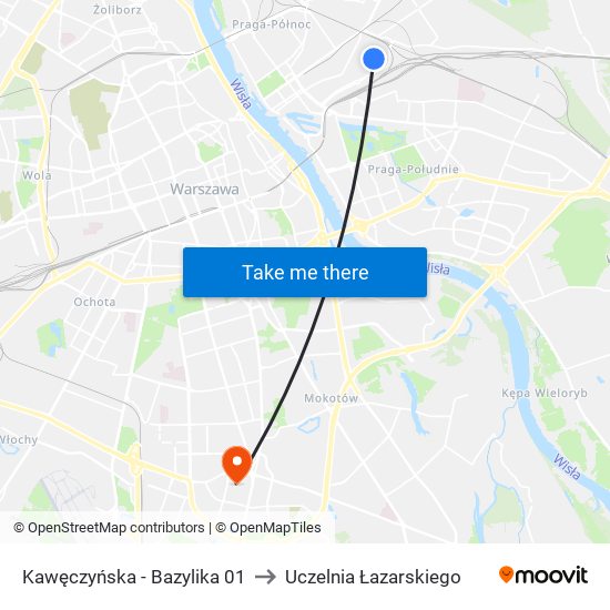 Kawęczyńska-Bazylika to Uczelnia Łazarskiego map