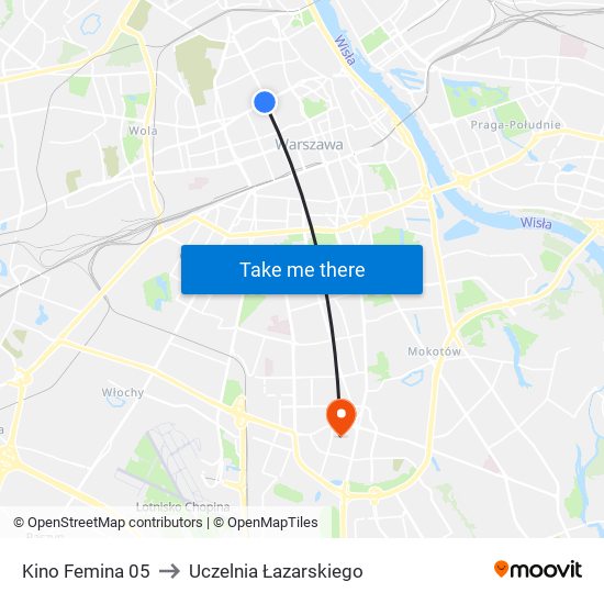 Kino Femina 05 to Uczelnia Łazarskiego map