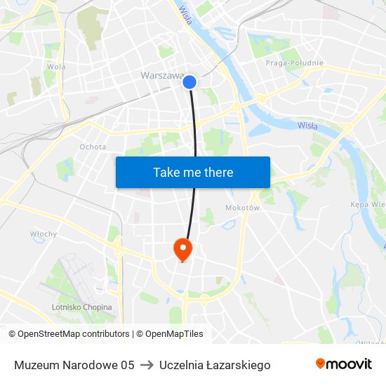 Muzeum Narodowe 05 to Uczelnia Łazarskiego map