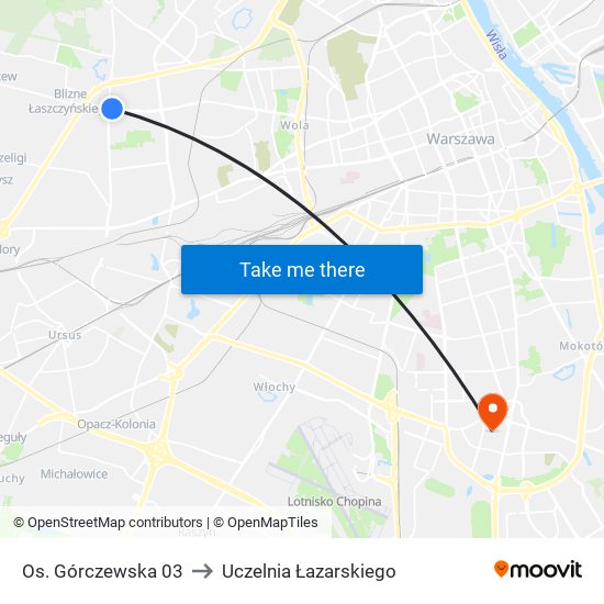 Os. Górczewska 03 to Uczelnia Łazarskiego map