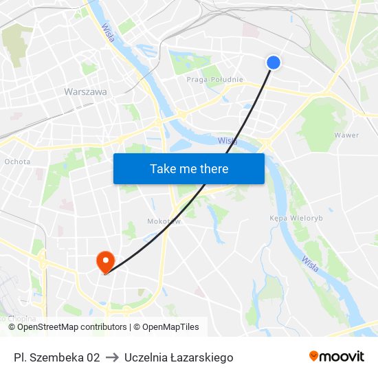 Pl. Szembeka 02 to Uczelnia Łazarskiego map