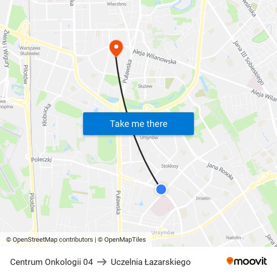 Centrum Onkologii 04 to Uczelnia Łazarskiego map