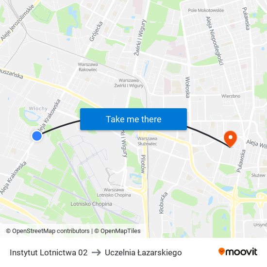 Instytut Lotnictwa 02 to Uczelnia Łazarskiego map