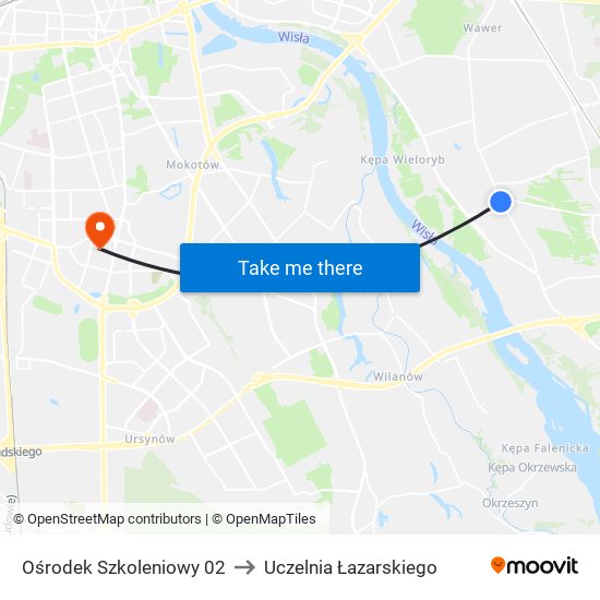 Ośrodek Szkoleniowy 02 to Uczelnia Łazarskiego map