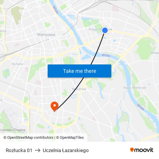 Rozłucka 01 to Uczelnia Łazarskiego map