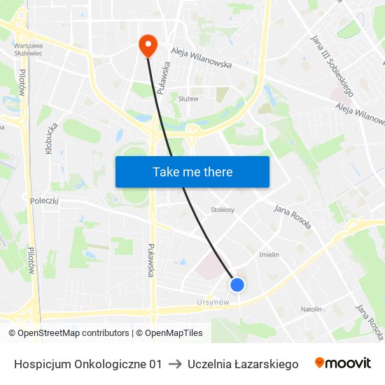 Hospicjum Onkologiczne to Uczelnia Łazarskiego map