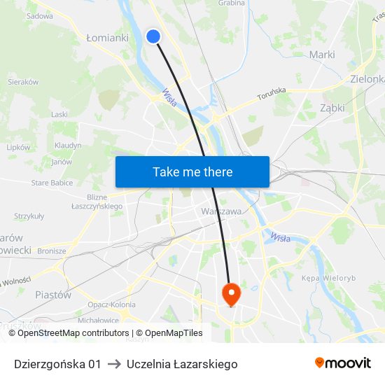 Dzierzgońska to Uczelnia Łazarskiego map