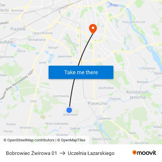 Bobrowiec Żwirowa to Uczelnia Łazarskiego map