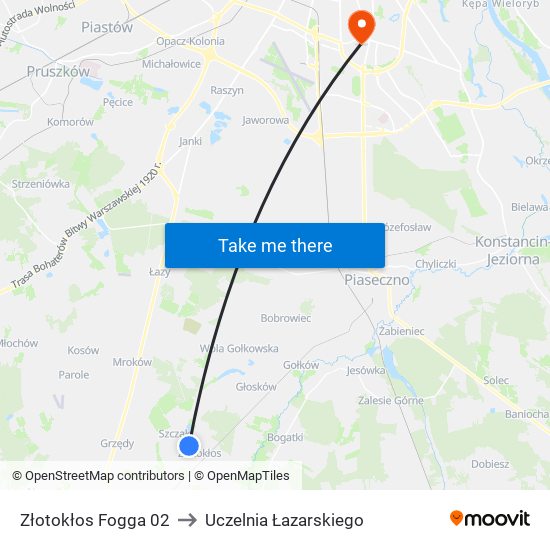 Złotokłos Fogga to Uczelnia Łazarskiego map